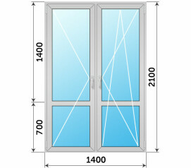 Алюминиевый балконный блок штульповый 1400x2100