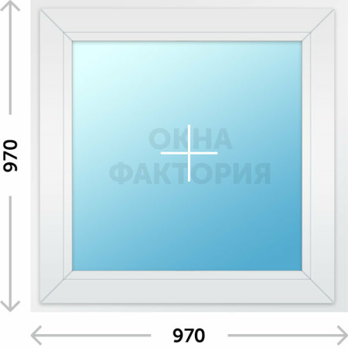Пластиковое окно Рехау 970х970 глухое