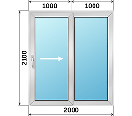 Полуторная дверь остекленная NEWTEC 2000x2100