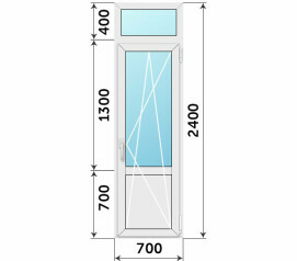Дверь на балкон ПВХ 700x2400