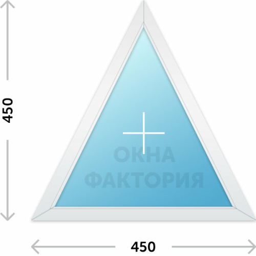 Окно ПВХ Рехау треугольное 450х450
