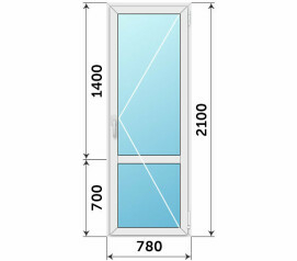 Дверь на балкон ПВХ 780x2100