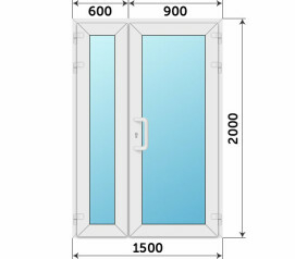 Входная остекленная дверь KBE 1500x2000