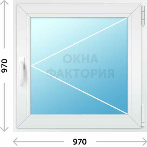 Пластиковое окно Montblanc 970х970 открывающееся