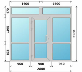 Холодная входная группа из алюминия 2800x2500