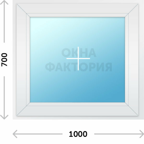 Пластиковое окно Рехау 1000х700 глухое