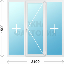 Пластиковое окно KBE 2100х1500 открывающееся