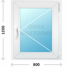 Пластиковое окно Veka 800х1200 открывающееся
