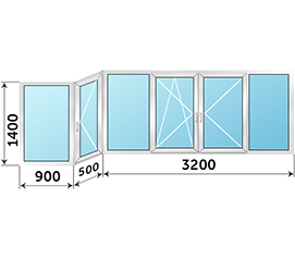 Рама балконная AGS 4600x1400