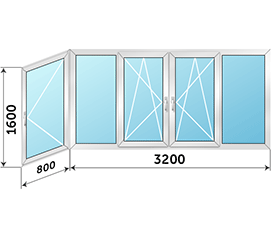 Остекление лоджии SCHUCO AWS 75 4000x1600