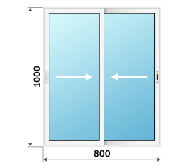 Окно из алюминия 800x1000