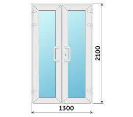 Пластиковая остекленная дверь 1300x2100