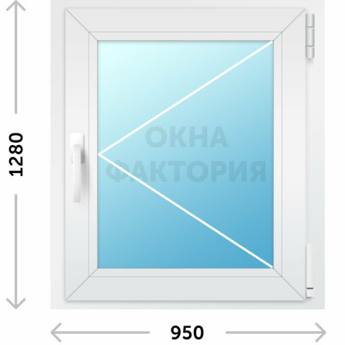 Пластиковое окно Рехау 950х1280 открывающееся