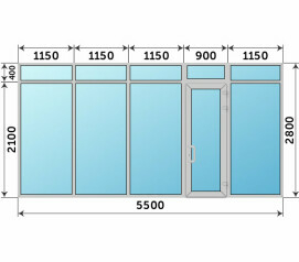 Холодная алюминиевая входная группа 5500x2800