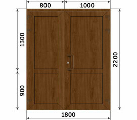 Пластиковая глухая дверь под дерево 1800x2200