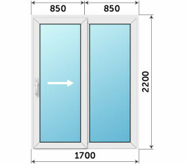 Пластиковая раздвижная дверь 1700x2200