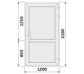 Пластиковая одностворчатая дверь в баню 1200x2100