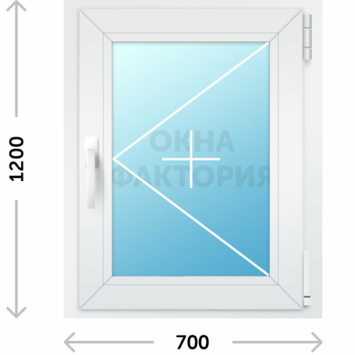 Пластиковое окно Рехау 700х1200 открывающееся