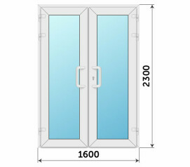 Пластиковая остекленная дверь 1600x2300