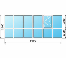 Окно 6000x2400 балконное панорамное