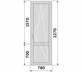 Дверь серая глухая 780x2270
