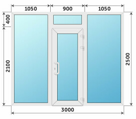 Теплая пластиковая входная группа 3000x2500