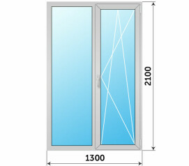 Алюминиевый прямоугольный балконный блок 1300x2100