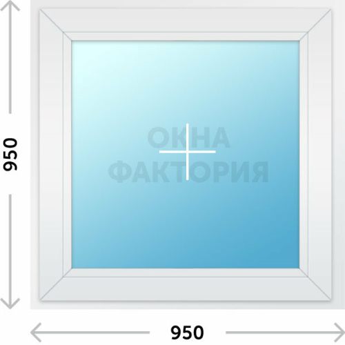 Пластиковое окно Рехау 950х950 глухое