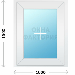 Пластиковое окно KBE 1000х1500 глухое