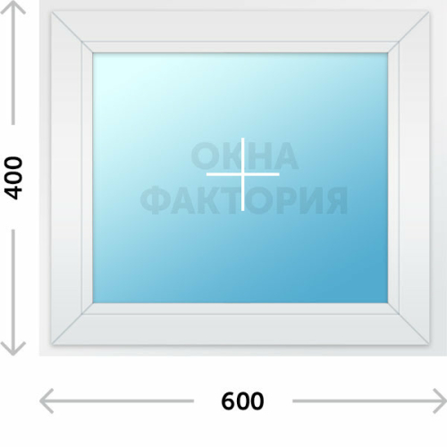 Пластиковое окно Рехау 600х400 глухое