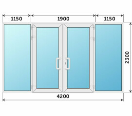 Теплая пластиковая входная группа 4200x2300