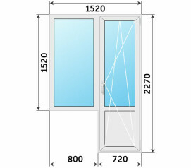 Балконный блок из пластика в дом 137 серии 1520x2270
