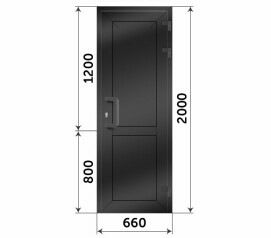 Пластиковая глухая дверь 660x2000