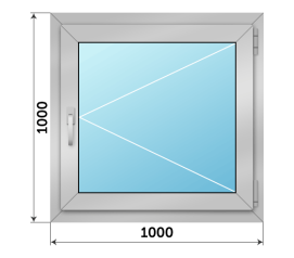 Оконный блок из стали 1000x1000