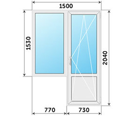Пластиковый окно 1500x2040