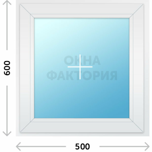 Пластиковое окно Рехау 500х600 глухое
