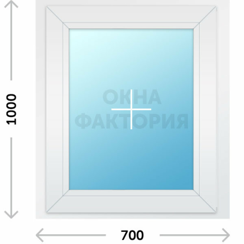 Пластиковое окно Рехау 700х1000 глухое