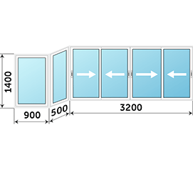 Остекление лоджии NEWTEC 4600x1400
