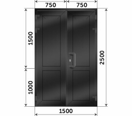 Пластиковая глухая дверь 1500x2500