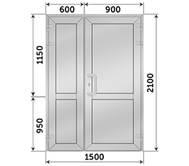 Полуторная дверь глухая СИАЛ 1500x2100