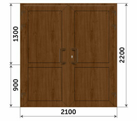 Пластиковая глухая дверь под дерево 2100x2200