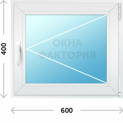 Пластиковое окно KBE 600х400 открывающееся