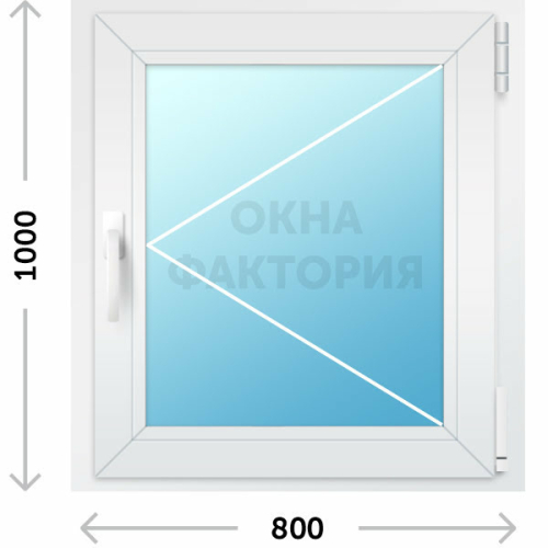 Пластиковое окно Рехау 800х1000 открывающееся
