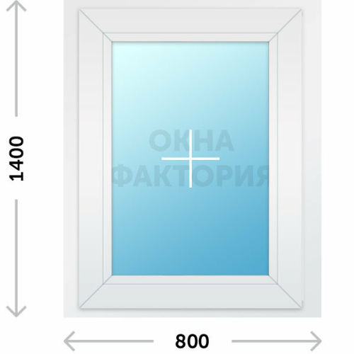 Пластиковое окно KBE 800х1400 глухое