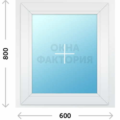 Пластиковое окно Рехау 600х800 глухое